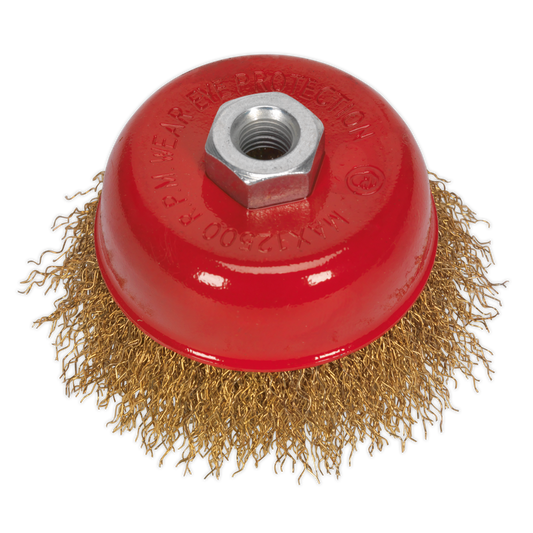 SEALEY - CBC752 Brassed Steel Cup Brush �75mm M14 x 2mm