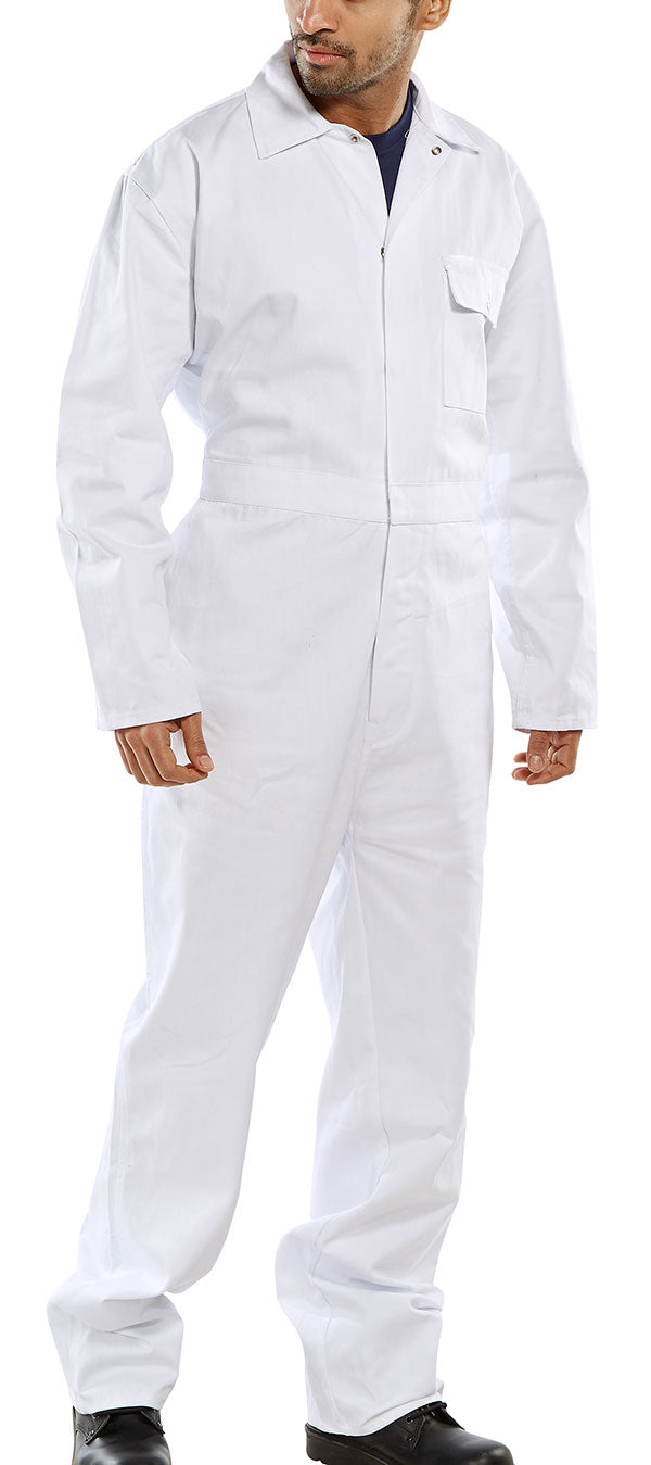 BEESWIFT COTTON DRILL BOILERSUIT WHITE 50