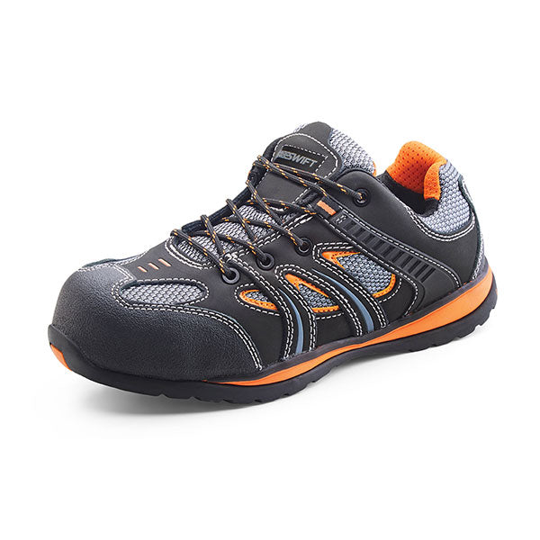 BEESWIFT ACTION TRAINER SHOE NON METALLIC  BLACK / ORANGE 03