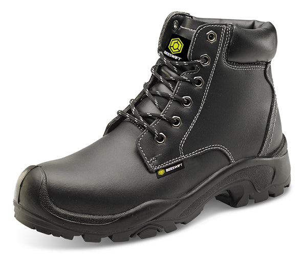 BEESWIFT - 6 EYELET PUR SAFETY WORK BOOT 40/6.5 - Black