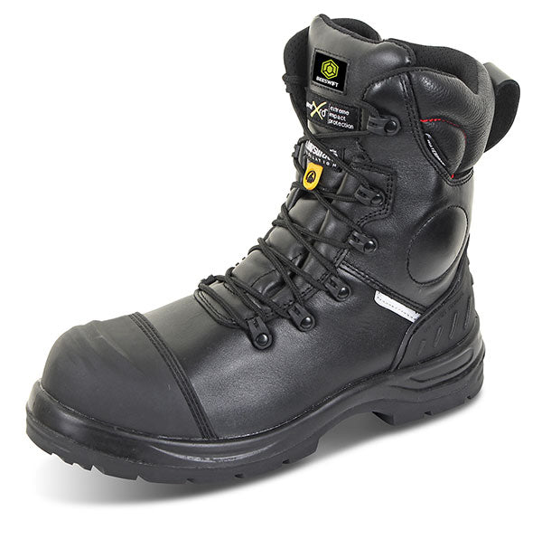 BEESWIFT TRENCHER PLUS SIDE ZIP SAFETY WORK BOOT ALL SIZES - Black