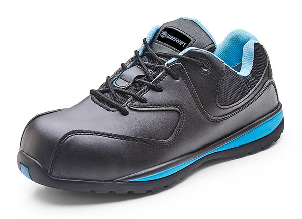 BEESWIFT MICRO FIBRE LADIES TRAINER SHOE BLACK 05