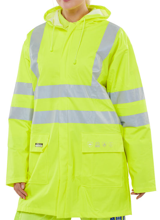 BEESWIFT FIRE RETARDANT HI-VIS ANTI-STATIC JACKET SATURN YELLOW S