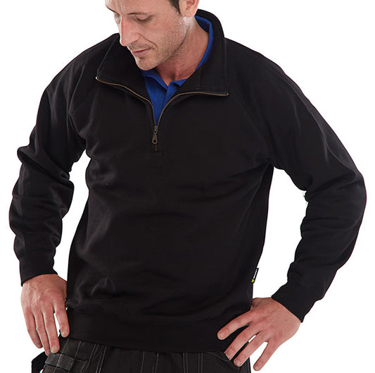 BEESWIFT QUARTER ZIP SWEATSHIRT BLACK XXL