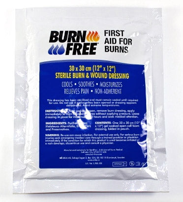 Click Medical STERILE BURN  AND WOUND DRESSING 30 x 30cm Cools, Soothes,Relieves Pain