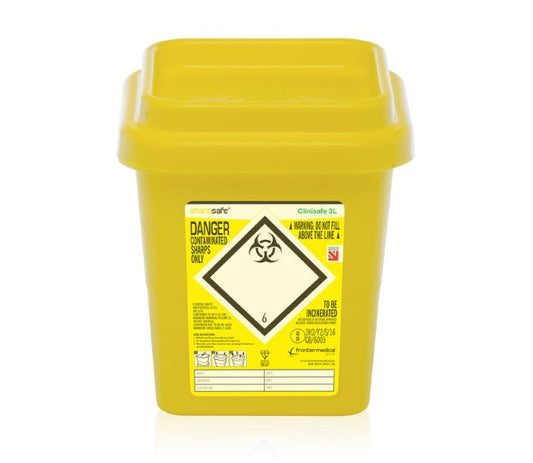CLINISAFE SHARP SAFE CONTAINER 3LTR  YELLOW 3LTR