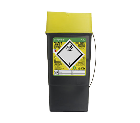 SHARPSAFE SHARPS BIN 0.6LTR YELLOW 0.6LTR