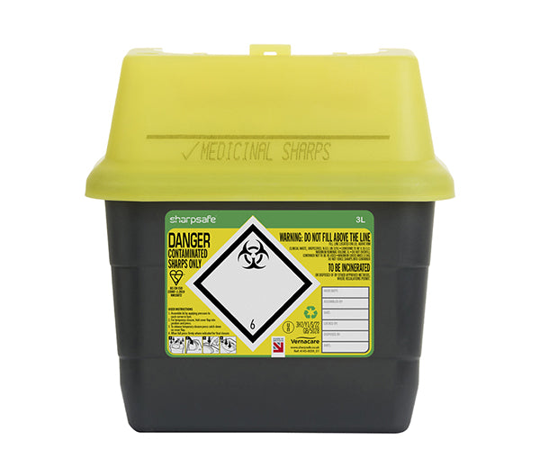 SHARPSAFE SHARPS BIN 3LTR YELLOW 3LTR