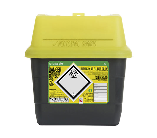 SHARPSAFE SHARPS BIN 3LTR YELLOW 3LTR