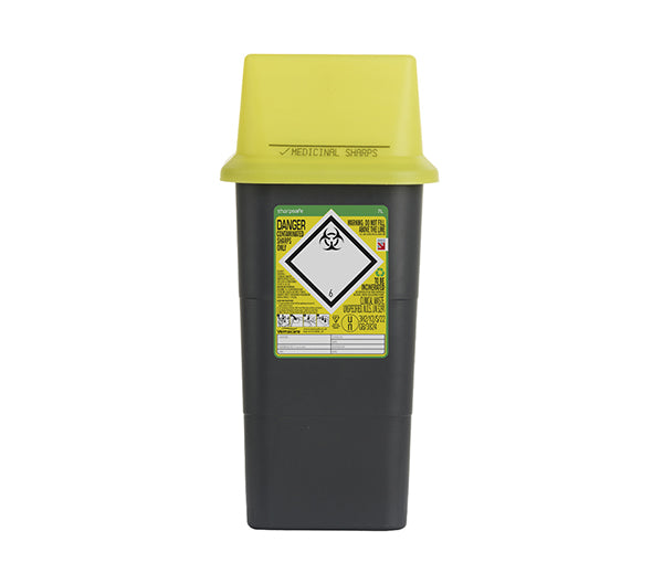 SHARPSAFE SHARPS BIN 7LTR YELLOW 7LTR
