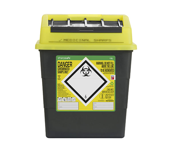 SHARPSAFE SHARPS BIN 13LTR YELLOW 13LTR