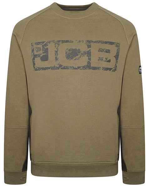 JCB WORKWEAR TRADE CREW SWEATSHIRT OLIVE GREEN L