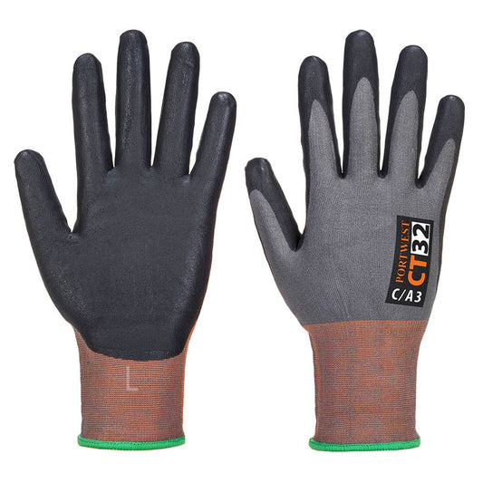 Portwest CT32G8RXXL -  sz 2XL CT MR Micro Foam Nitrile - Grey/Black