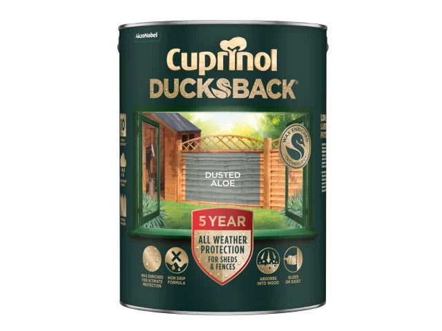 CUP Ducksback 5 Year Waterproof for Sheds & Fences Dusted Aloe 5 litre