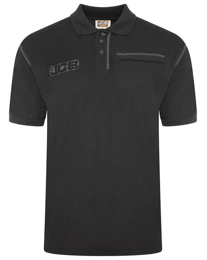 JCB WORKWEAR TRADE WORK SHORT SLEEVE POLO  BLACK ALL SIZES