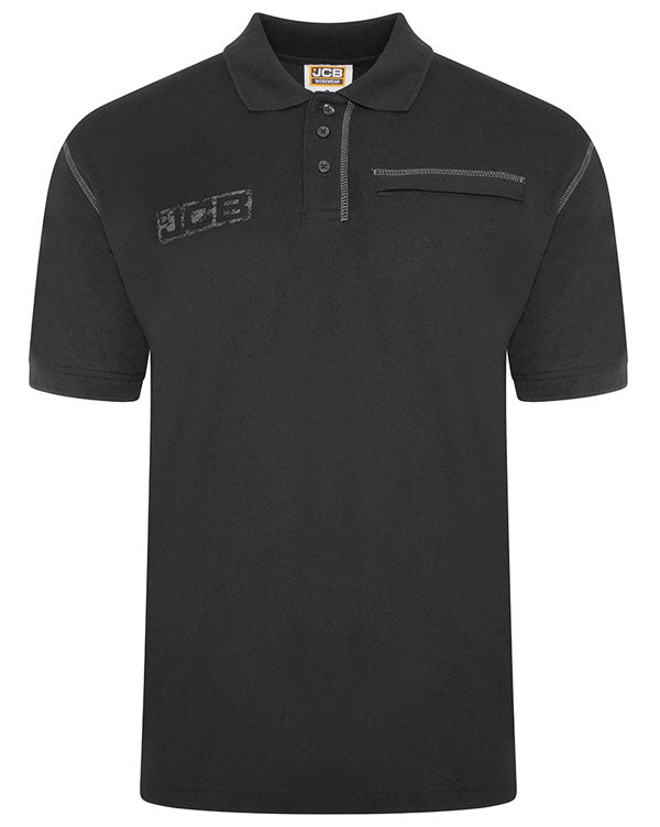 JCB WORKWEAR TRADE WORK SHORT SLEEVE POLO  BLACK 3XL