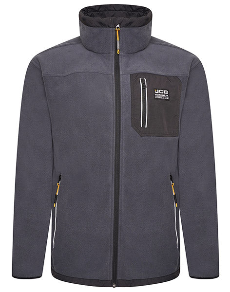 JCB WORKWEAR TRADE FLEECE JACKET FULL ZIP STEEL BLUE | ALL SIZES