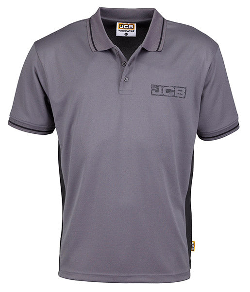 JCB WORKWEAR TRADE POLO SHIRT GREY / BLACK | ALL SIZES