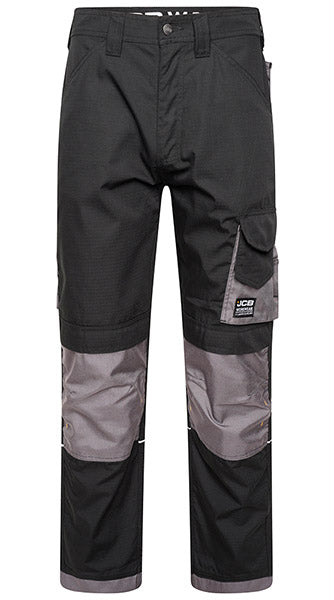 JCB WORKWEAR TRADE RIP STOP TROUSERS BLACK/GREY 28