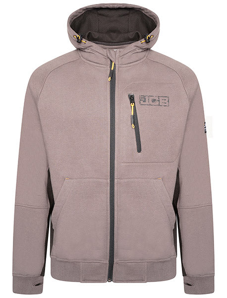 JCB WORKWEAR TRADE ZIP THRU HOODIE GREY | ALL SIZES