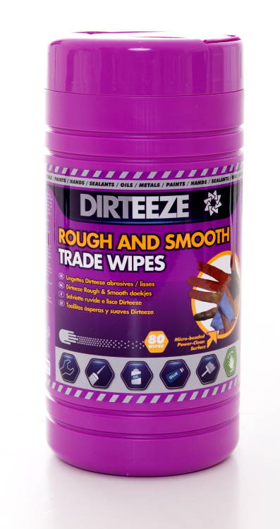 Dirteeze - ROUGH AND SMOOTH CLEANING WIPES (TUB OF 80) - Removes oils, sealants