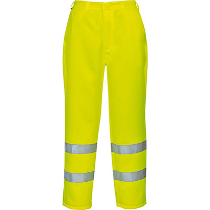 Portwest E041YERS -  sz S Hi-Vis Poly-cotton Trousers - Yellow