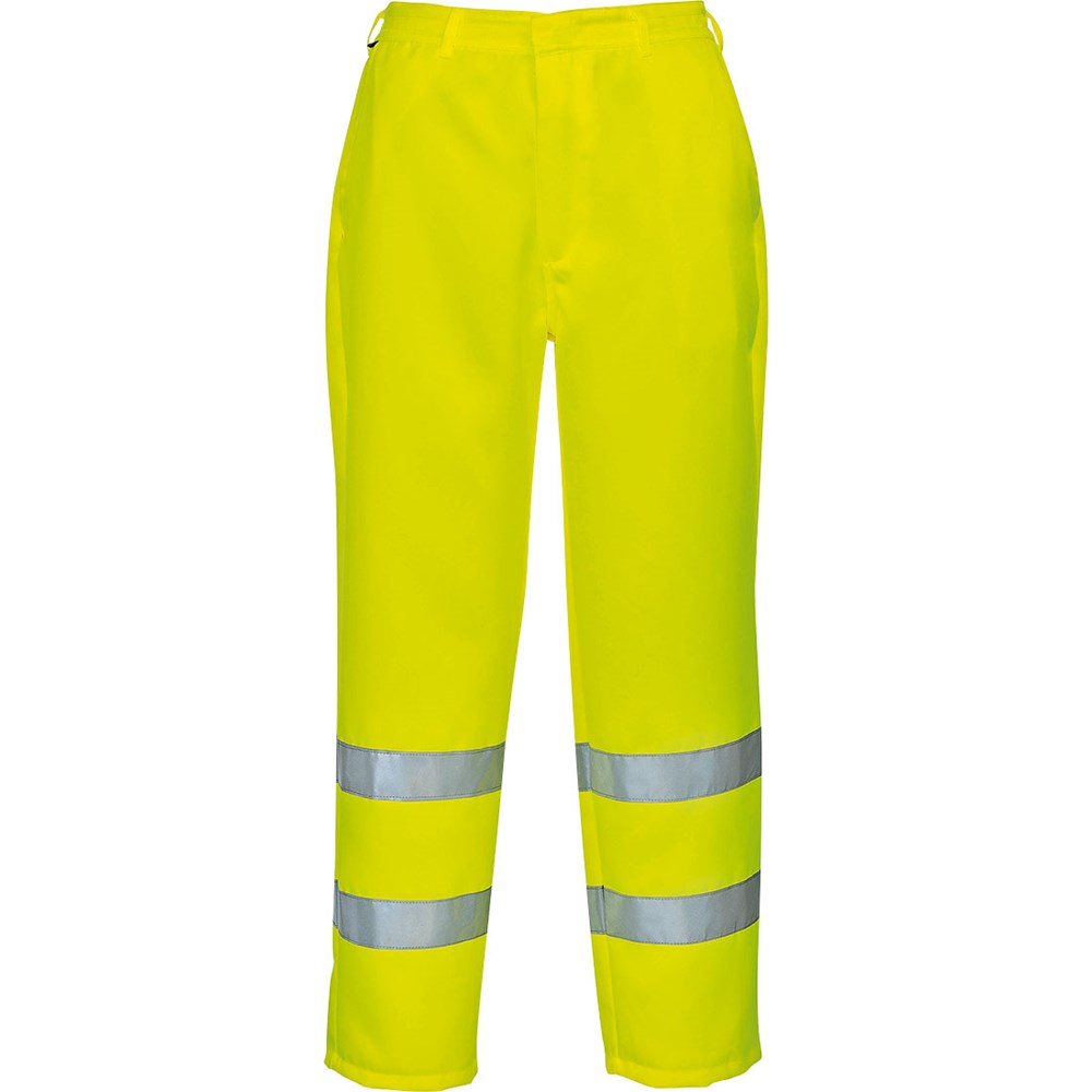 Portwest E041YERL -  sz L Hi-Vis Poly-cotton Trousers - Yellow