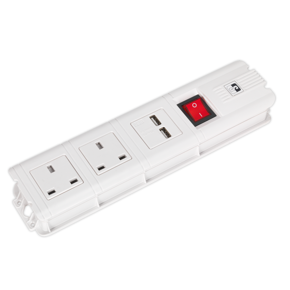 SEALEY - EL32USBW Extension Cable 2.6m 2 x 230V + 2 x USB Sockets - White
