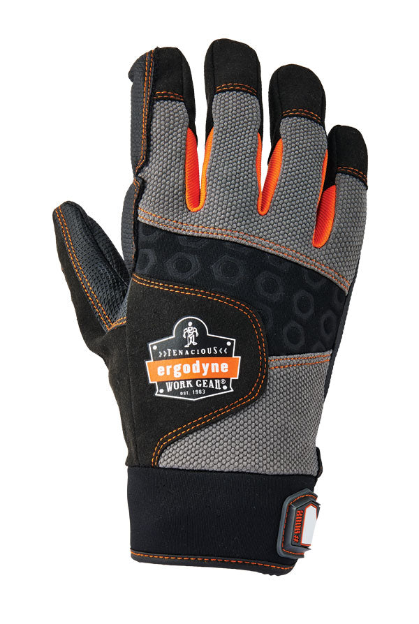 ERGODYNE FULL FINGER ANTI VIBRATION GLOVE BLACK/GREY XXL
