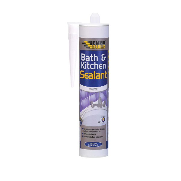 Everbuild White Bath & Kitchen Sealant WaterProof Mould Resistant 290ml
