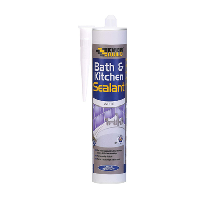 Everbuild White Bath & Kitchen Sealant WaterProof Mould Resistant 290ml