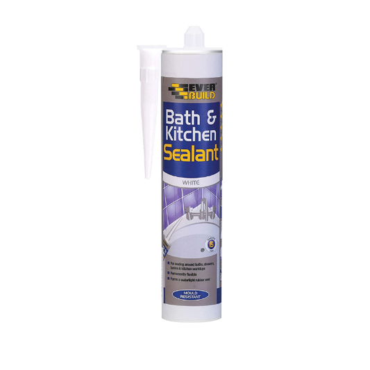 Everbuild White Bath & Kitchen Sealant WaterProof Mould Resistant 290ml