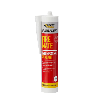 Everbuild Fire Mate Intumescent Acrylic Sealant Seals Fills Fire Rated White