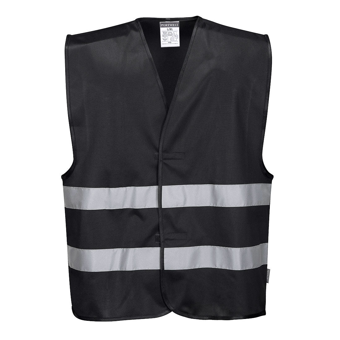 Portwest F474 - Black Sz XXL/3XL Hi-Vis Iona Safety Vest Visibility Reflective