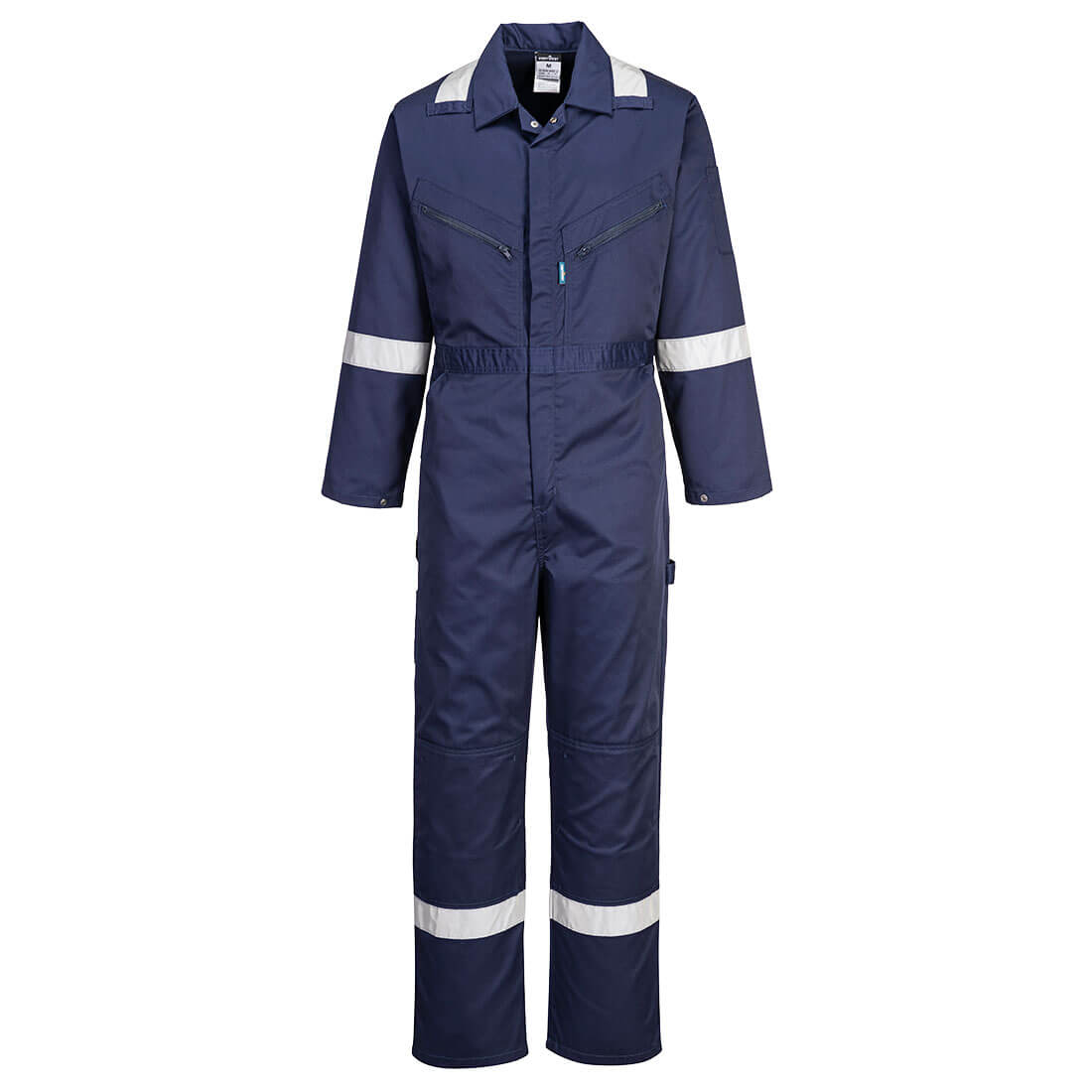 Portwest F813 - Navy Sz M Iona Coverall Boiler Suit Hi Vis Bands