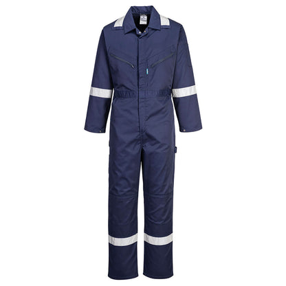 Portwest F813 - Navy Sz M Iona Coverall Boiler Suit Hi Vis Bands