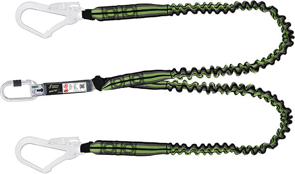 KRATOS 1.5MTR LANYARD SHOCK ABSORBER BLACK/GREEN 1.5M