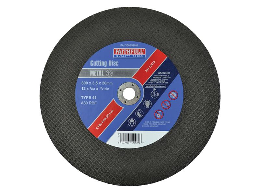 Faithfull FAI3003520M Metal Cut Off Disc 300 x 3.5 x 20mm |