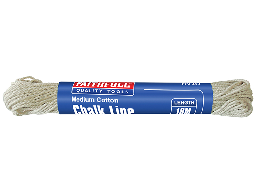 Faithfull FAI303 303 Medium Cotton Chalk Line 18m (Box of 12) |