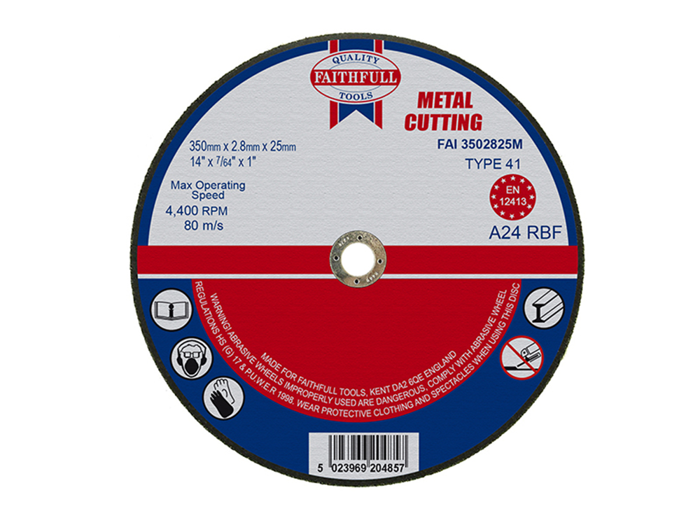 Faithfull FAI3502825M Metal Cut Off Disc 355 x 2.8 x 25.4mm |