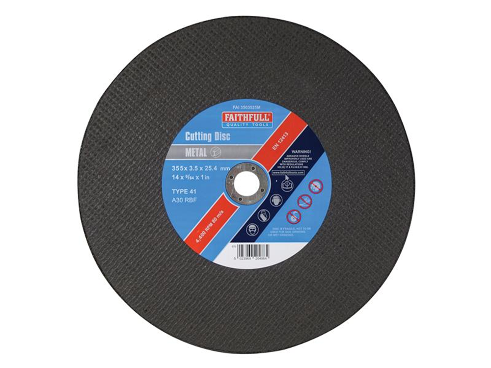 Faithfull FAI3503525M Metal Cut Off Disc 355 x 3.5 x 25.4mm |