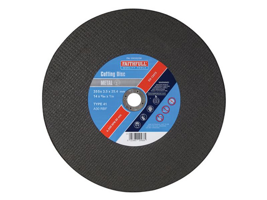 Faithfull FAI3503525M Metal Cut Off Disc 355 x 3.5 x 25.4mm |