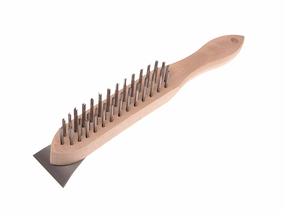 Faithfull FAI5804S 580/4S Lightweight Scratch Brush with Scraper - 4 Row |