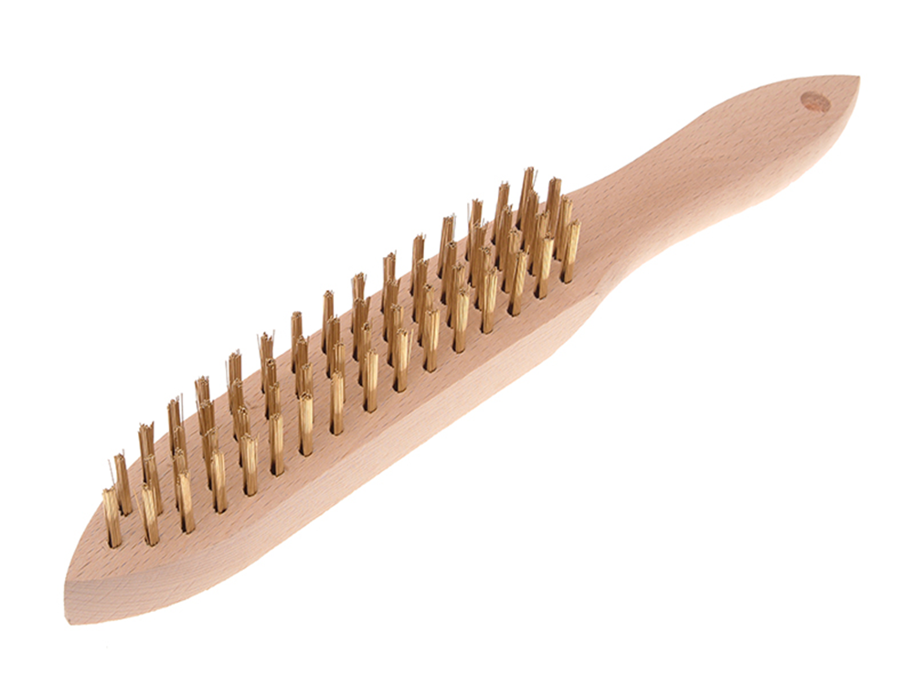 Faithfull FAI680B4 680/B4 Brass Wire Scratch Brush - 4 Row |
