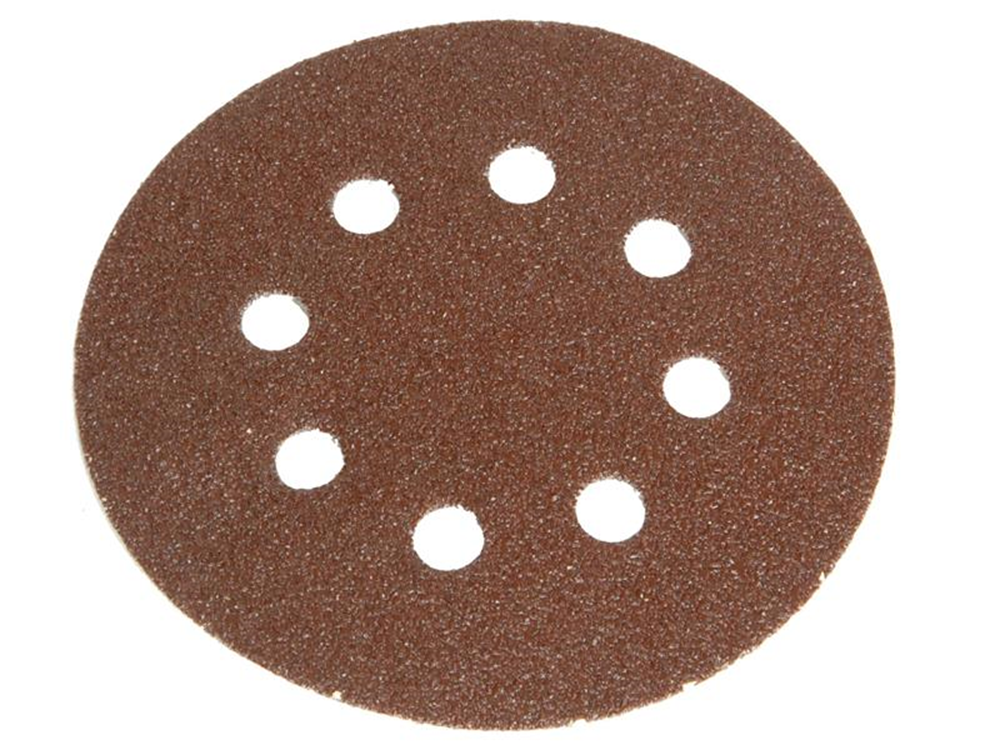 Faithfull FAIADHL125M Hook & Loop Sanding Disc DID3 Holed 125mm x 80G (Pack 5) |