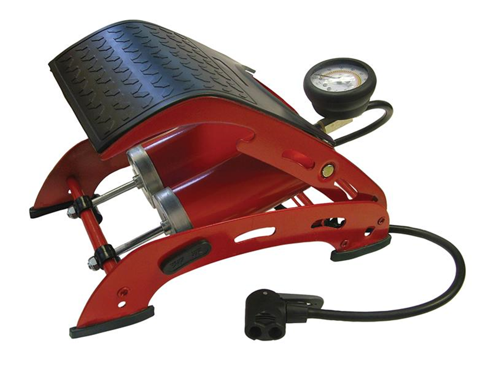 Faithfull FAIAUFPUMP2 Foot Pump Double Cylinder with Gauge |
