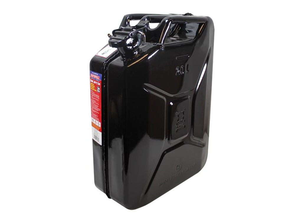 Faithfull FAIAUJERR20B Black Steel Jerry Can 20 litre |   Black