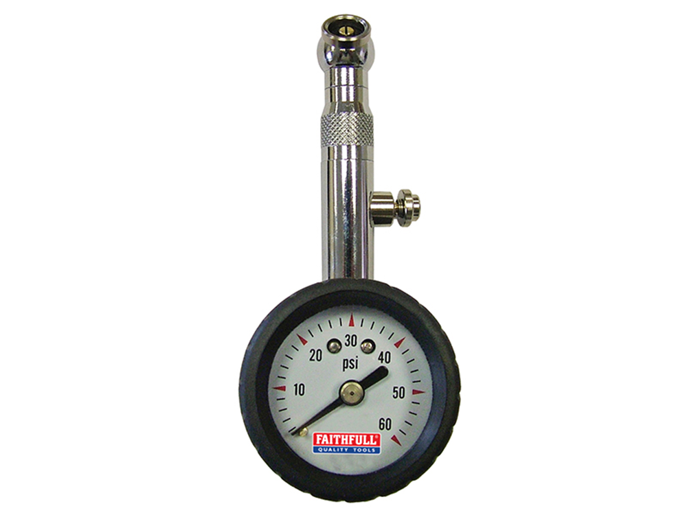 Faithfull FAIAUPGAUGE Tyre Pressure Dial Gauge 60psi |
