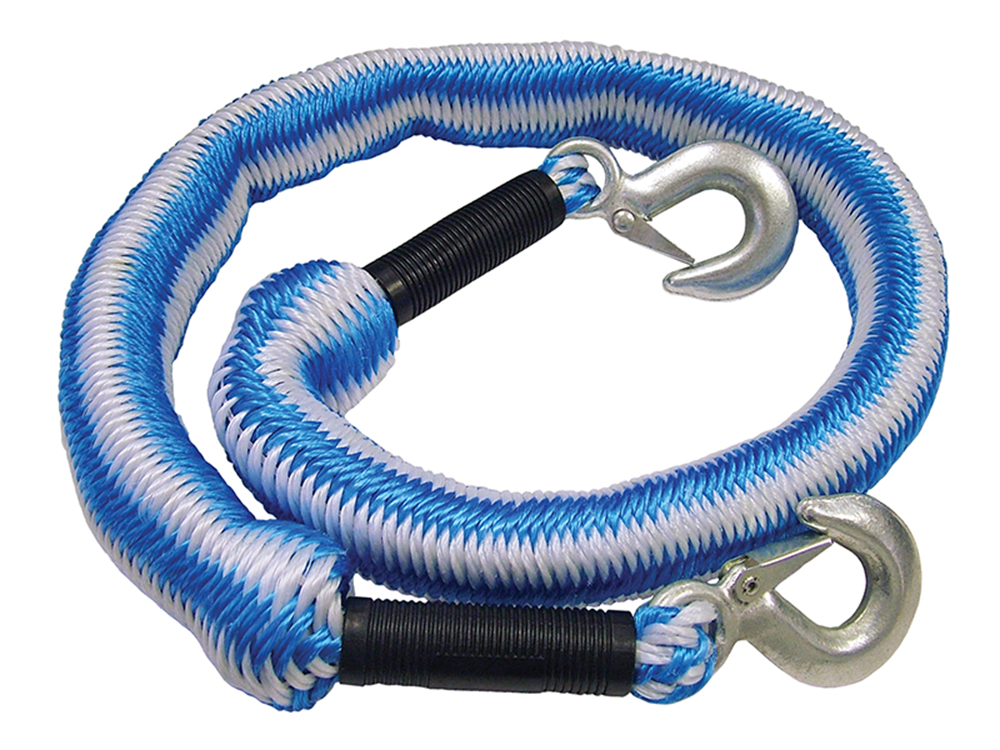 Faithfull FAIAUTRELAST Tow Rope Expanding 4m Metal Hooks 3 Tonnes |