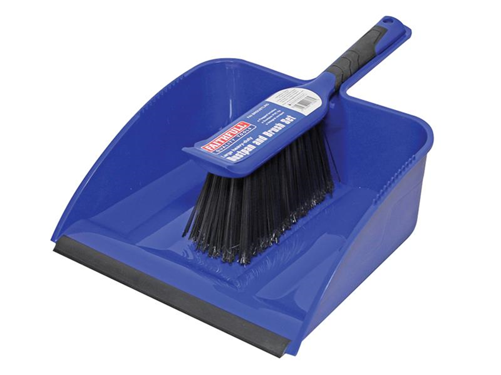 Faithfull FAIBRDUSTLRG Large Plastic Dustpan & Brush Set |